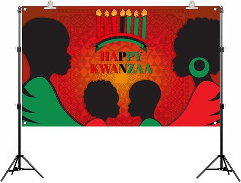 سعيد كوانزا خلفية كوانزا قماش مزخرف جداري سعيد كوانزا راية التراث الأفريقي عطلة الديكور واللوازم للمنزل in Kuwait