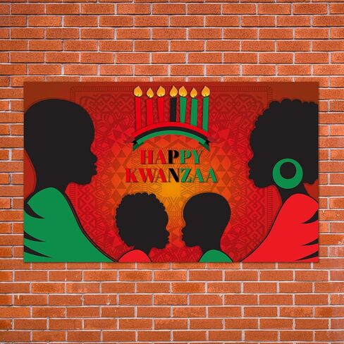 سعيد كوانزا خلفية كوانزا قماش مزخرف جداري سعيد كوانزا راية التراث الأفريقي عطلة الديكور واللوازم للمنزل in Kuwait