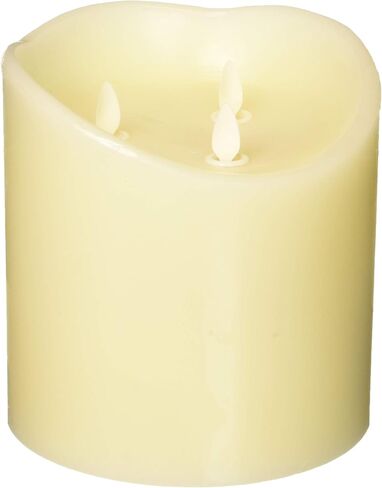 NONNO & ZGF XL-Flameless Wax 6inch High Candle with 3 - Wicks Moving, Led Battery Operated Candles with Remote Control and Timer Function, Ivory in Saudi Arabia