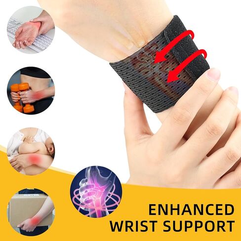 2 Pcs Carpal Tunnel Wrist Brace, Ultra Thin Compression Support Strap, Adjustable Wrist Strap, For Weightlifting, Tennis and Fitness, Suitable for Teenagers and Adult (Black XL) in Saudi Arabia