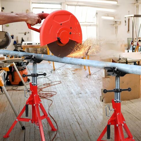 حامل أنابيب برأس على شكل حرف V لنقل كرتين وارتفاع قابل للتعديل 24-42 بوصة، حامل أنبوب قابل للطي والمحمول بسعة 2500 رطل، يدعم الأنابيب لتركيب الأنابيب واللحام وخيوط الأنابيب in Kuwait