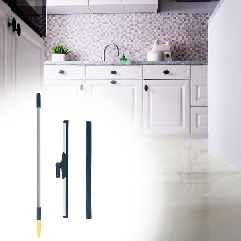QWORK 2 Pack 20" Large Floor Squeegee for Concrete & Tile Cleaning, Floor Squeegee Broom for Efficient Drying - 32"-51" Handle for Garage, Deck, Bathroom, & Window Cleaning, with 2 Extra Squeegee in Saudi Arabia