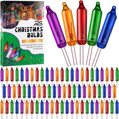 Ruisita 240 Pieces Multi Color Mini Christmas 2.5 Volt Replacement Light Bulbs for Christmas Trees Decorations in Saudi Arabia