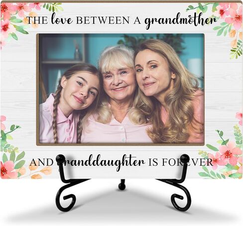 Grandma Gifts Wooden Photo Frame - The Love Between A Grandmother And Granddaughter is Forever 4x6 Picture Frame Horizontal, Tabletop Display Home Decor Great Grandmother Photo Frame for Mimi Nana- 27 in Kuwait