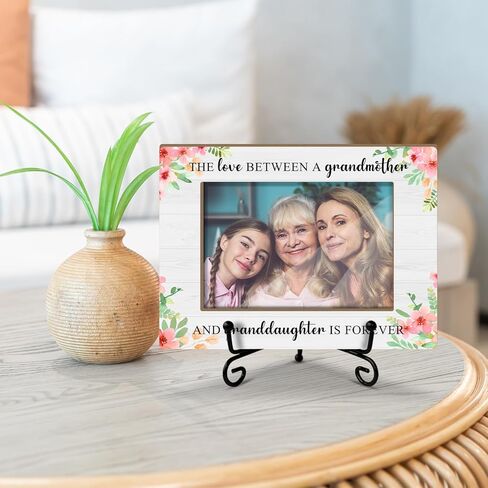 Grandma Gifts Wooden Photo Frame - The Love Between A Grandmother And Granddaughter is Forever 4x6 Picture Frame Horizontal, Tabletop Display Home Decor Great Grandmother Photo Frame for Mimi Nana- 27 in Kuwait