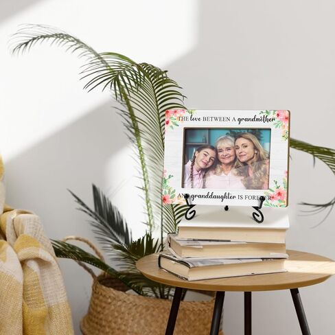 Grandma Gifts Wooden Photo Frame - The Love Between A Grandmother And Granddaughter is Forever 4x6 Picture Frame Horizontal, Tabletop Display Home Decor Great Grandmother Photo Frame for Mimi Nana- 27 in Kuwait