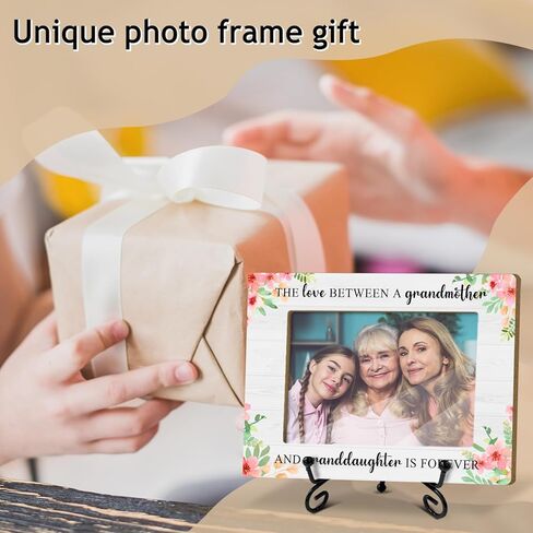 Grandma Gifts Wooden Photo Frame - The Love Between A Grandmother And Granddaughter is Forever 4x6 Picture Frame Horizontal, Tabletop Display Home Decor Great Grandmother Photo Frame for Mimi Nana- 27 in Kuwait