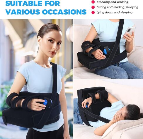 Shoulder Abduction Sling - Arm Sling for Shoulder Injury - Pain Relief Arm Pillow for Rotator Cuff, Sublexion, Surgery, Dislocated, Broken Arm, Arm Sling Shoulder Immobilizer (Right) in Saudi Arabia