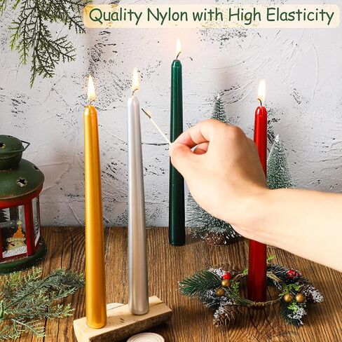 12 Pieces Christmas Taper Candles 10 Inch Tall Color Taper Candles Hand Poured Wax Candles Holiday Candles Dripless Taper for Christmas Wedding Birthday Celebration, Gold, Red, Silver, Green in Saudi Arabia