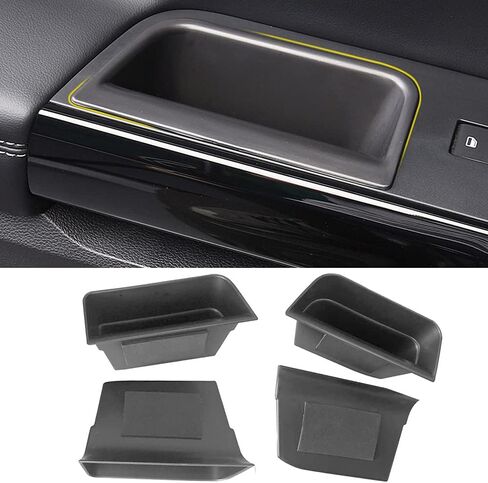 Vesul 4pcs Door Side Storage Box Compatible with Ford Fusion 2013 2014 2015 2016 2017 2018 2019 2020 Armrest Phone Container Door Organizer Handle Pocket ABS Tray Insert Glove Pallet in Saudi Arabia