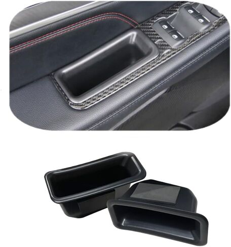 Vesul 4 قطع صندوق تخزين جانبي للباب متوافق مع Ford Fusion 2013 2014 2015 2016 2017 2018 2019 2020 مسند الذراع حاوية الهاتف منظم الباب مقبض جيب ABS صينية إدراج قفاز البليت in Kuwait