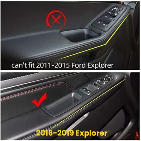 Vesul 4 قطع صندوق تخزين جانبي للباب متوافق مع Ford Fusion 2013 2014 2015 2016 2017 2018 2019 2020 مسند الذراع حاوية الهاتف منظم الباب مقبض جيب ABS صينية إدراج قفاز البليت in Kuwait