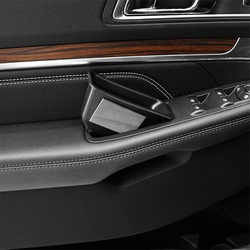 Vesul 4 قطع صندوق تخزين جانبي للباب متوافق مع Ford Fusion 2013 2014 2015 2016 2017 2018 2019 2020 مسند الذراع حاوية الهاتف منظم الباب مقبض جيب ABS صينية إدراج قفاز البليت in Kuwait