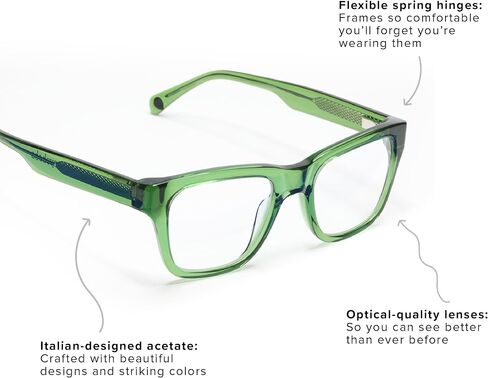 eyebobs - Kvetcher | Premium Reading Glasses for Men and Women | Square Frame for Wide Faces | Available in 0.0x - 4.0x in Saudi Arabia