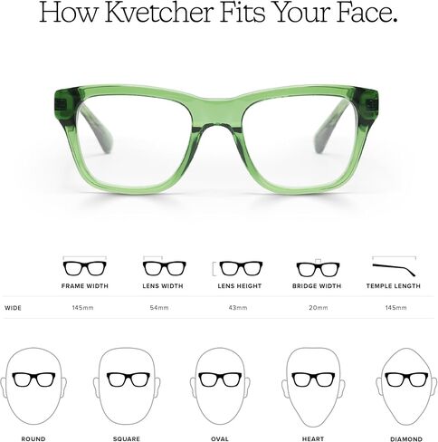 eyebobs - Kvetcher | Premium Reading Glasses for Men and Women | Square Frame for Wide Faces | Available in 0.0x - 4.0x in Saudi Arabia