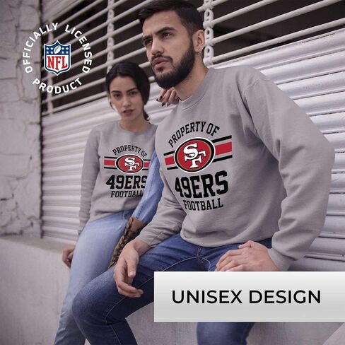 Team Fan Apparel NFL Adult Property Of Crewneck Fleece Sweatshirt - Men & Women - Stay Warm & Represent Your Team in Style in Kuwait