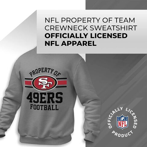 Team Fan Apparel NFL Adult Property Of Crewneck Fleece Sweatshirt - Men & Women - Stay Warm & Represent Your Team in Style in Kuwait