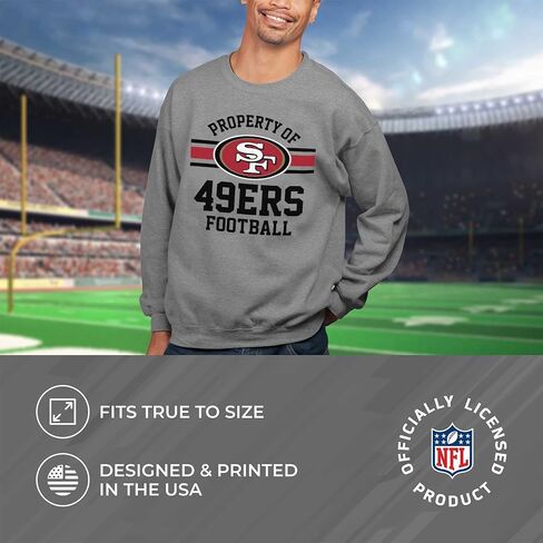 Team Fan Apparel NFL Adult Property Of Crewneck Fleece Sweatshirt - Men & Women - Stay Warm & Represent Your Team in Style in Kuwait