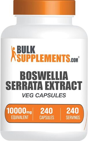 BulkSupplements.com كبسولات مستخلص Boswellia Serrata - كبسولات Boswellia Serrata - مكمل Boswellia Serrata، خالي من الغلوتين، كبسولة واحدة لكل وجبة، 240 كبسولة نباتية (عبوة من 1) in Kuwait