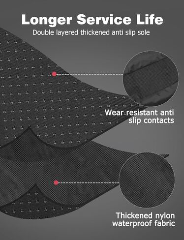 غطاء حذاء للمشي مكسور، أغطية أحذية مقاومة للماء مع طلاء مقاوم للماء مقاس 13.8 بوصة × 5.3 بوصة، أغطية أحذية طبية مضادة للانزلاق قابلة لإعادة الاستخدام بنعل مطاطي - عبوة كبيرة من قطعتين in Kuwait
