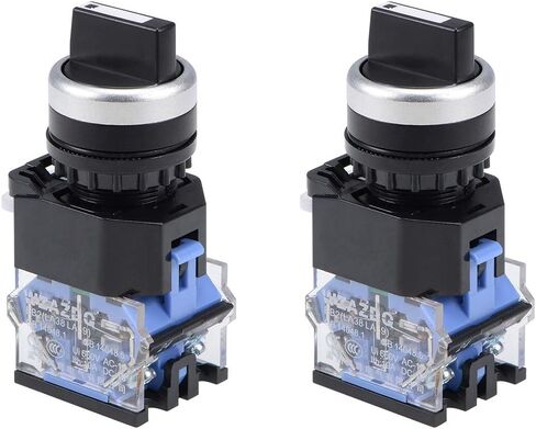 uxcell Rotary Selector Switch 3 Positions 1NO 1NC Momentary AC 660V 10A 22mm Panel Mount Set of 2 in Saudi Arabia