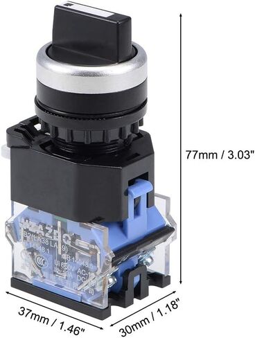 uxcell Rotary Selector Switch 3 Positions 1NO 1NC Momentary AC 660V 10A 22mm Panel Mount Set of 2 in Saudi Arabia