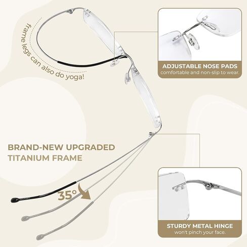 MARE AZZURO Lightweight Reading Glasses Men Women Titanium Readers 1.0 1.25 1.5 1.75 2.0 2.5 2.75 3.0 3.5 4.0 5.0 6.0 in Kuwait