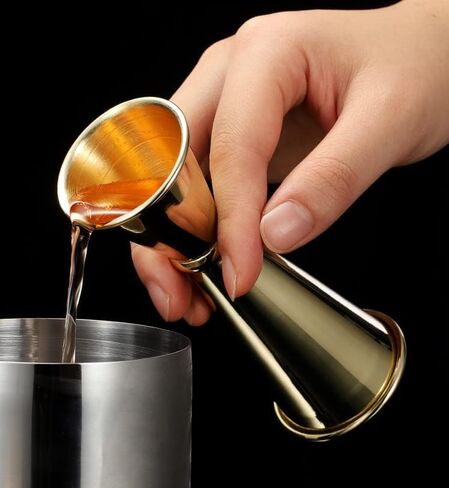 304 Stainless Steel Cocktail Double Jigger Japanese Style Measuring Oz Cup Bar Tool Shot for Bartending Bartender Jiggers Ounce Measurements Alcohol Drink Markings (1oz/2oz, Rose gold) in Saudi Arabia