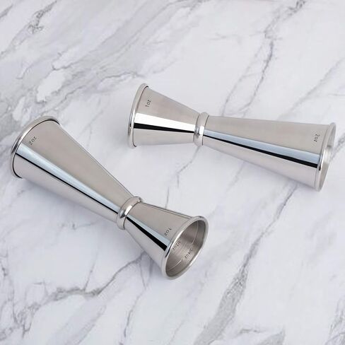 304 Stainless Steel Cocktail Double Jigger Japanese Style Measuring Oz Cup Bar Tool Shot for Bartending Bartender Jiggers Ounce Measurements Alcohol Drink Markings (1oz/2oz, Rose gold) in Saudi Arabia
