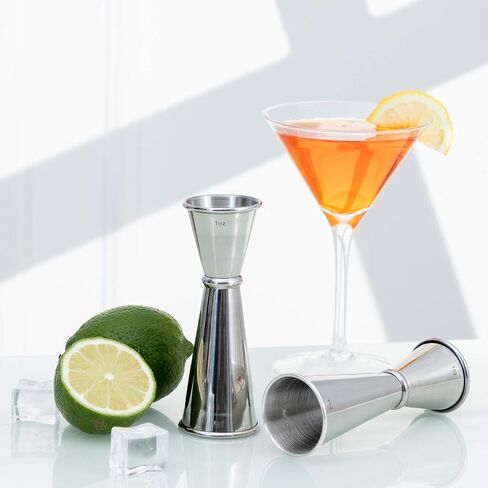 304 Stainless Steel Cocktail Double Jigger Japanese Style Measuring Oz Cup Bar Tool Shot for Bartending Bartender Jiggers Ounce Measurements Alcohol Drink Markings (1oz/2oz, Rose gold) in Saudi Arabia