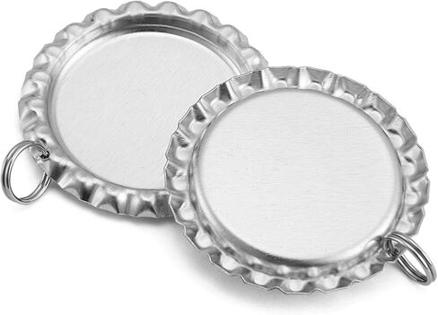 IGOGO 50 PCS Craft Flat Bottle Cap with Holes Flat- 8 mm Split Rings Attached Mixed Colors (10colors) for Hair Bows, DIY Pendants or Craft ScraPbooks in Kuwait