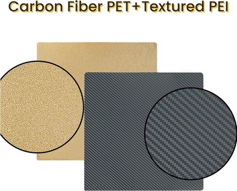 Build Plate Double Sided Coated for Cr-10 S5 Textured PEI Sheet Flexible Spring Steel Build Plate for Cr-10 S5 3D Printer (510 * 510(Carbon Fiber PET+Textured PEI)) in Saudi Arabia