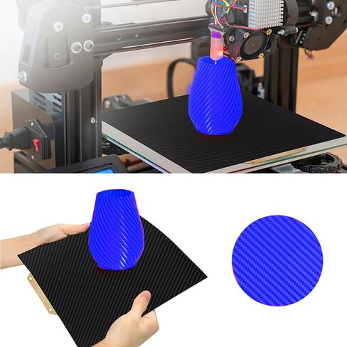 Build Plate Double Sided Coated for Cr-10 S5 Textured PEI Sheet Flexible Spring Steel Build Plate for Cr-10 S5 3D Printer (510 * 510(Carbon Fiber PET+Textured PEI)) in Saudi Arabia