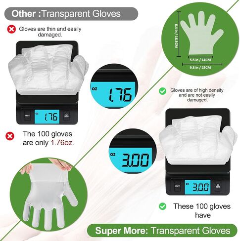 Plastic Gloves Disposable - Food Service Gloves Serving Gloves Medium Large(100/400/800 PCS) in Saudi Arabia