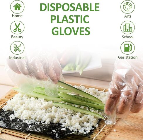 Plastic Gloves Disposable - Food Service Gloves Serving Gloves Medium Large(100/400/800 PCS) in Saudi Arabia