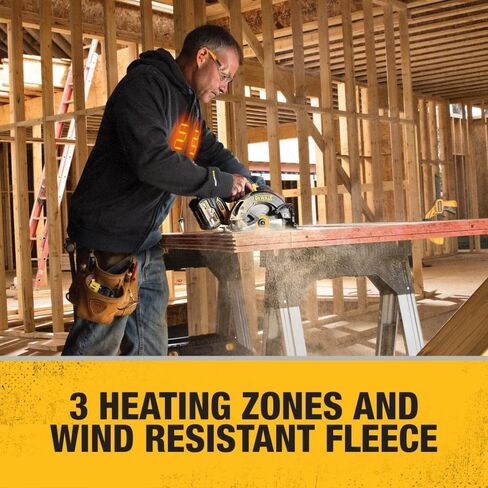 DEWALT DCHJ067B-XL 20V/12V MAX سترة دافئة بغطاء رأس، أسود، X-Large in Saudi Arabia