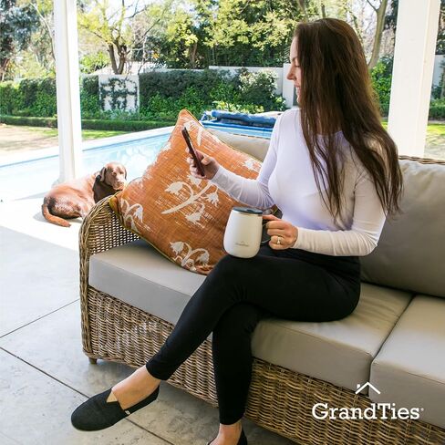 GRANDTIES Insulated Coffee Mug with Handle - Sliding Lid for Splash-Proof 16 oz Wine Glass Shape Thermos Tumbler with Double Walled Vacuum Stainless Steel to Keeps Beverages Hot or Cold - Pearl in Saudi Arabia