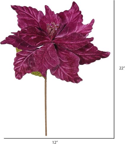 Vickerman 22" Mauve Poinsettia Artificial Christmas Flower, 6 per Bag in Saudi Arabia