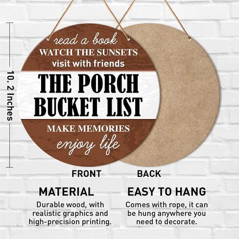 Patio Sign Decor, Patio Round Hanging Sign Decor Farmhouse Wall Decorations Outdoor Living Wood Sign for Porch, Deck, Backyard, Housewarming Gift for New House Home, Come Sit on The Patio with Me in Saudi Arabia