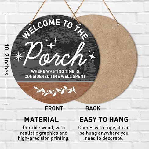 Patio Sign Decor, Patio Round Hanging Sign Decor Farmhouse Wall Decorations Outdoor Living Wood Sign for Porch, Deck, Backyard, Housewarming Gift for New House Home, Come Sit on The Patio with Me in Saudi Arabia