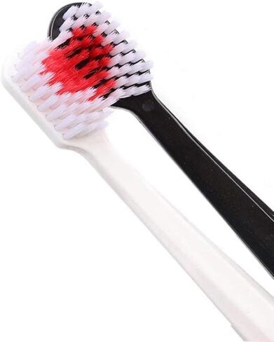 2Pcs Toothbrushes toothbrushes eco Friendly Nano toothbrushes Dental Care Brush Manual Toothbrushes one Size,Oral Care Toothbrushes and Accessories（Black and White Heart Shaped Couple） in Saudi Arabia