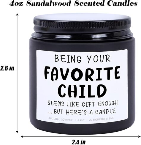 Being Your Favorite Child Funny Scented Candle, Best Mom & Dad Gifts, Unique Mother's Day Father's Day Gifts from Daughter Son Kids, Birthday Christmas Gift Ideas for Parents, Sandalwood Scented in Saudi Arabia