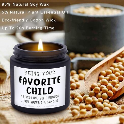 Being Your Favorite Child Funny Scented Candle, Best Mom & Dad Gifts, Unique Mother's Day Father's Day Gifts from Daughter Son Kids, Birthday Christmas Gift Ideas for Parents, Sandalwood Scented in Saudi Arabia