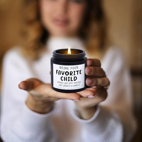 Being Your Favorite Child Funny Scented Candle, Best Mom & Dad Gifts, Unique Mother's Day Father's Day Gifts from Daughter Son Kids, Birthday Christmas Gift Ideas for Parents, Sandalwood Scented in Saudi Arabia