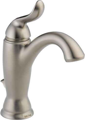 Delta Faucet Linden Single Hole Bathroom Faucet, Gold Bathroom Faucet, Single Handle, Diamond Seal Technology, Metal Drain Assembly, Champagne Bronze 594-CZMPU-DST in Saudi Arabia