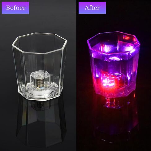 24 Pack Light Up Cups LED Flash Shot Glasses for Party Favors Supplies Adults Guests Glow In The Dark Shot Glasses Fun Plastic Party Cups for Birthday, Bar, Christmas, Halloween (2 OZ) in Saudi Arabia