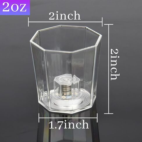 24 Pack Light Up Cups LED Flash Shot Glasses for Party Favors Supplies Adults Guests Glow In The Dark Shot Glasses Fun Plastic Party Cups for Birthday, Bar, Christmas, Halloween (2 OZ) in Saudi Arabia