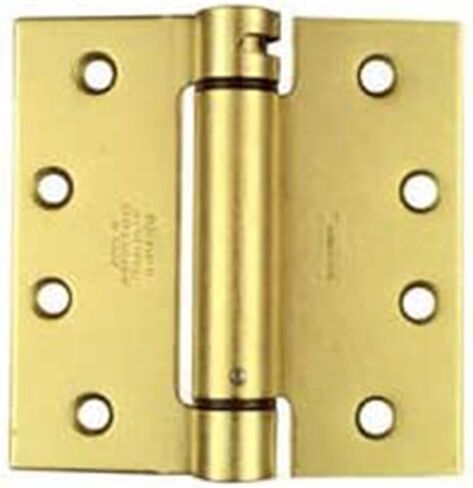 S. Parker Self Closing Slim Spring Hinges 4-1/2" X 4-1/2" for Medium and Heavyweight Metal Or Wood Doors in (Set of 3 Hinges) (Satin Brass) in Saudi Arabia