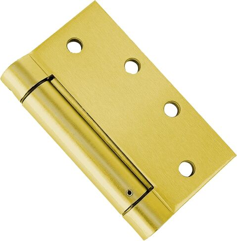 S. Parker Self Closing Slim Spring Hinges 4-1/2" X 4-1/2" for Medium and Heavyweight Metal Or Wood Doors in (Set of 3 Hinges) (Satin Brass) in Saudi Arabia