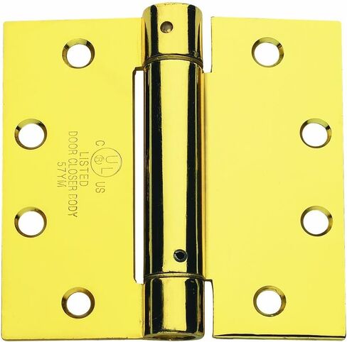 S. Parker Self Closing Slim Spring Hinges 4-1/2" X 4-1/2" for Medium and Heavyweight Metal Or Wood Doors in (Set of 3 Hinges) (Satin Brass) in Saudi Arabia